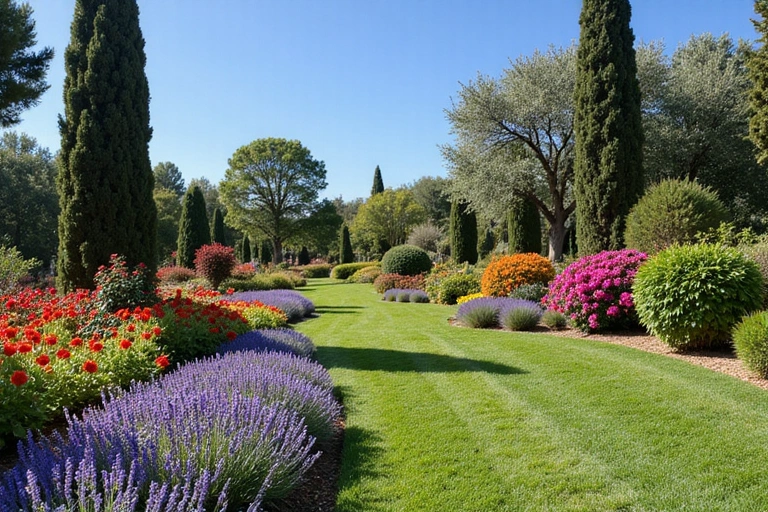 A beautifully manicured garden in Spain with vibrant flowers and lush greenery, symbolizing the quality of Gamelinkr's services.